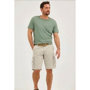 Lee Men's Relaxed Fit Cargo Shorts Khaki Beige Active Stretch Size 29 Casual New